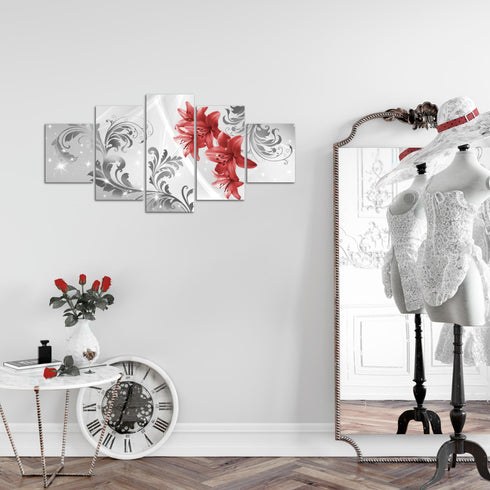 Wandbilder Wohnzimmer XXL Blumen Lilien Moderne Bild Abstrakt